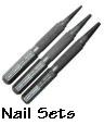Photo of three sizes of nail set.