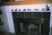 Photo of a mantle of a hearth.